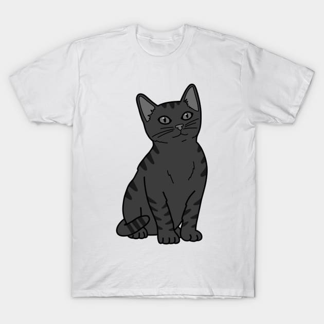 Cute Gray Cat T-Shirt by Kelly Louise Art